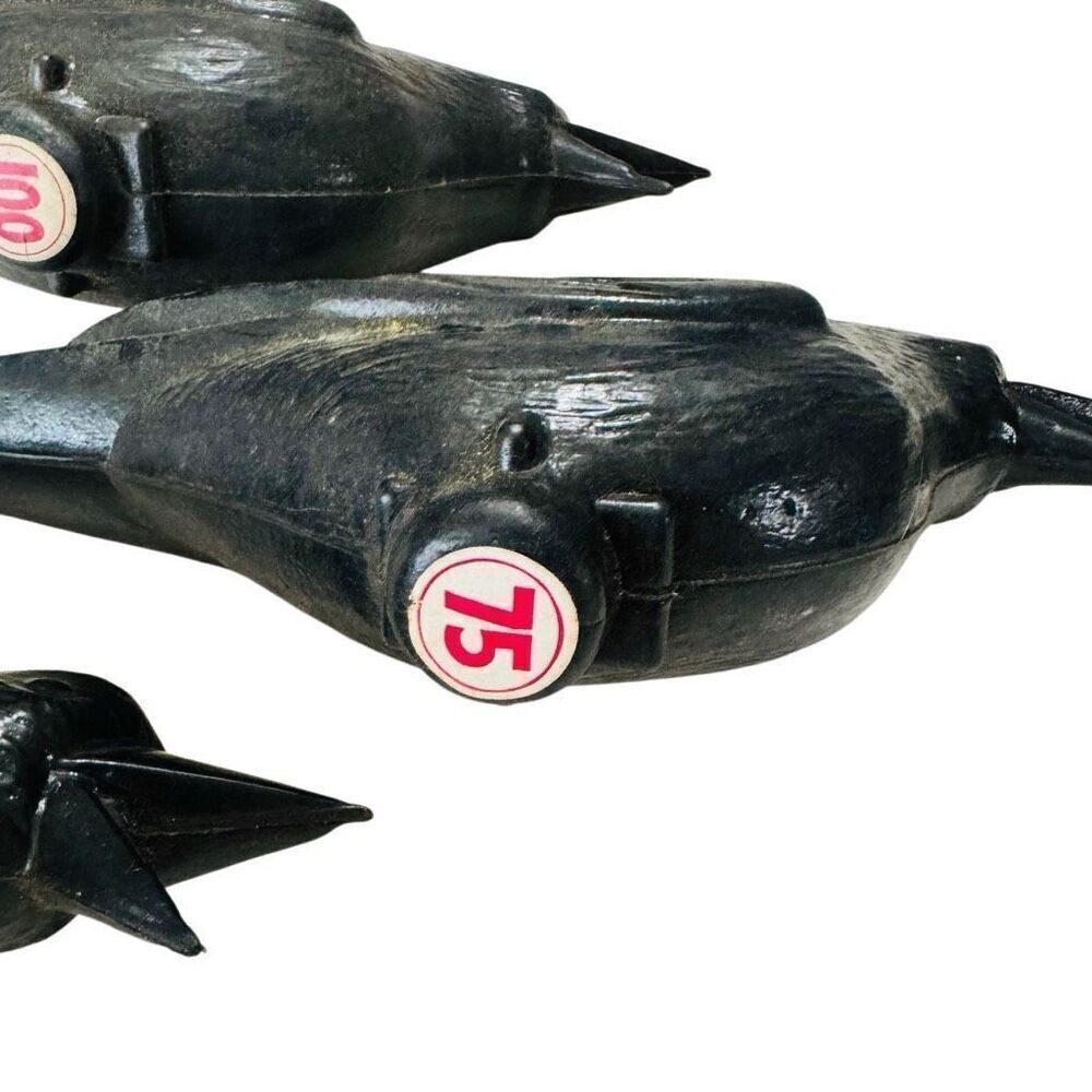 Lot of 3 black Crow Plastic point based BB Gun targets-carnival games 1950/1960s - Picture 7 of 15